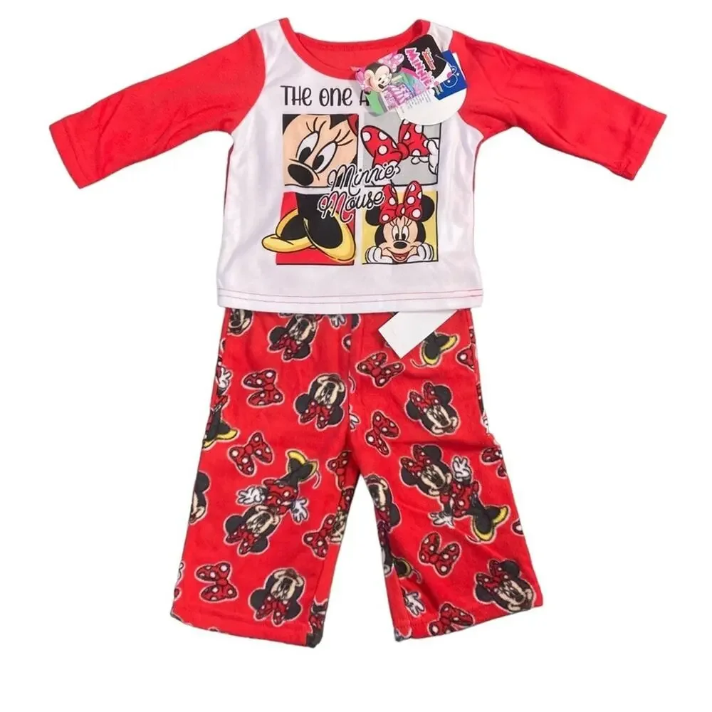 Disney Junior‎ Minnie Mouse Toddler Girls 2 Piece Pajama Set Size 18 Months